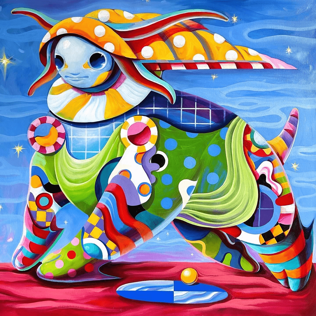 oil on canvas, acrylic, varnish 90*90 cm 2024  Sale