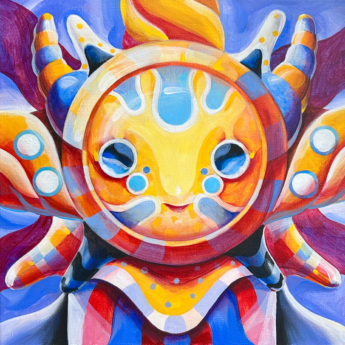 acrylic on canvas, varnish 40*40 cm 2025 For Sale